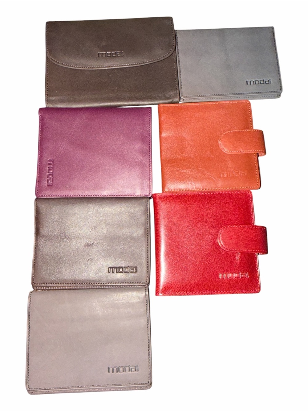 Bundle of 7 Moda Luxe Leather Wallets - Assorted Colors & Styles (Lot)